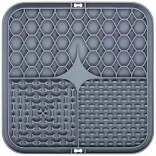 Uplift Picks Silicone Dog Licking Pad Slow Feeder With Suction Cup For Calm And Healthy Eating gray
