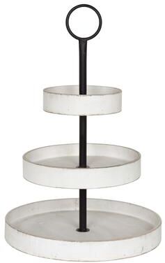 Kate and Laurel Woodmont 3 Tiered Wood Tray - 3 Tier