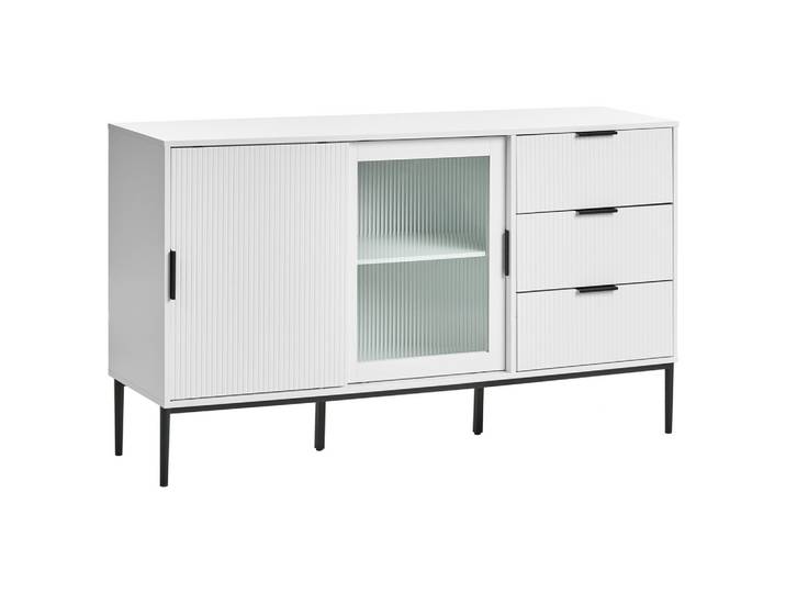SIDEBOARD mit Glastüren Weiß Leduc