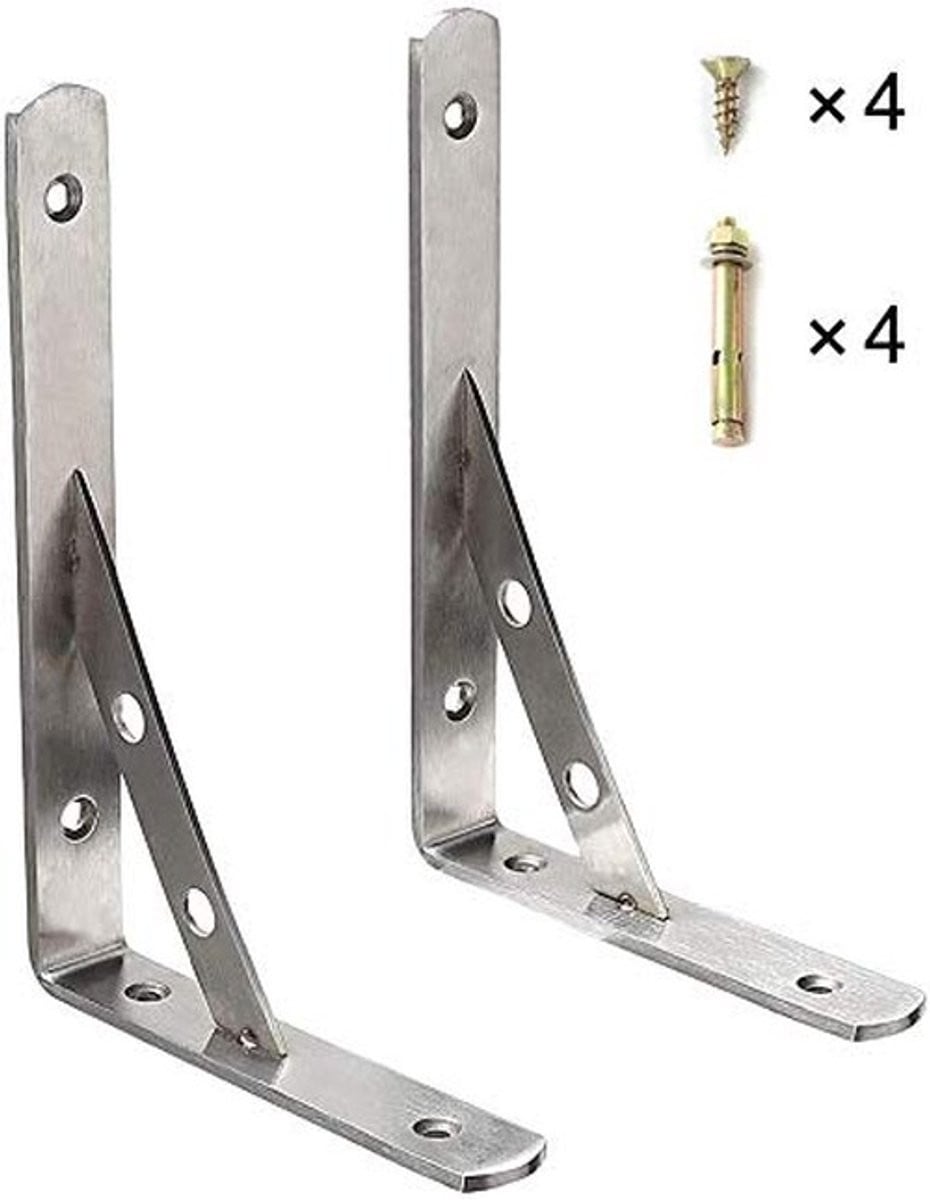 Dailygoods Plankdrager voor zware lasten, 2 stuks, Roestvrij staal, 300 x 170 mm