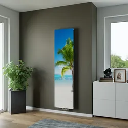 XIMAX Paneelheizkörper P1 Plan Print mit Mittenanschluss, 1800 x 595 mm, Motiv P30 Palme, 1088 Watt - P30 (Palme) - 1800x595x63 mm, 893 Watt