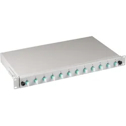 EFB Elektronik Spleissbox LC 50/125μ OM3 ausziehbar 24 Pigtails / 12 Kupplungen, Server Zubehör, Grau