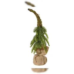 Christmas Decorations Tannenbaum künstlich im Jutesack 35cm mit gebogener Moos Spitze - Deko Zipfelbäumchen Weihnachtsbaum Kunstbaum Dekobaum Weihnachtsdeko & Winterdeko