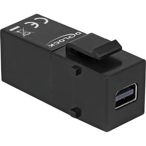 DeLock Keystone-Modul 86377, schwarz, mini DisplayPort, für mini DisplayPort Kabel, Kunststoff