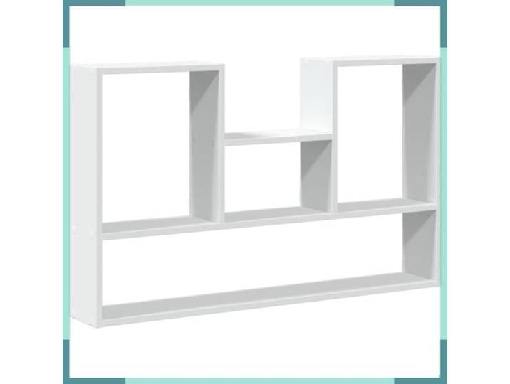 FHE Étagère murale blanche - Bois d'ingénierie - Rangement - Intérieur - Blanc - 99x15x60 cm