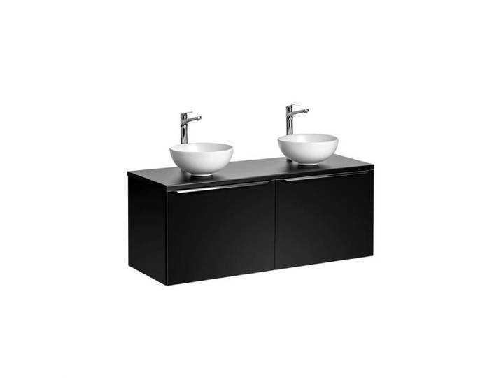 Meuble sous vasque - OTITEC - Bold Black - 120 cm - Double vasque - Noir mat