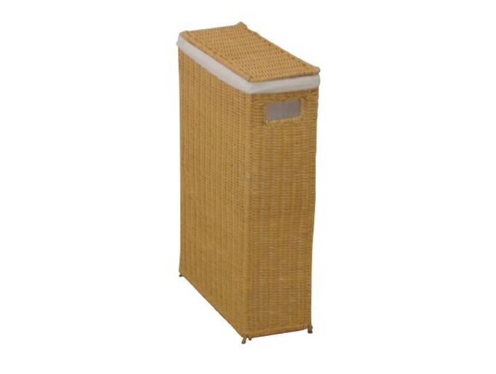 iovivo Raumspar Wäschekorb aus Rattan handgeflochten beige lackiert