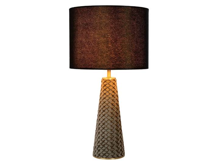 Tischleuchte mit gewebtem Metallmuster, Ø 25 cm, H 47 cm, für diffuses Licht