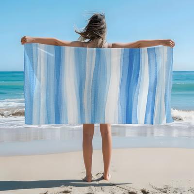 JML "Blue Stripe Beach Towel Quick Dry Absorbent Towels for Swimming Pool Camping 30"" X 60"""