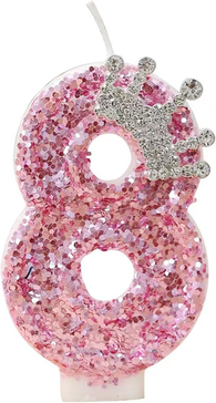 Multisell Products Hub Princess Crown Birthday Candle, Creative Pink Candle For Girl's Happy Birthday Party Decoration 8