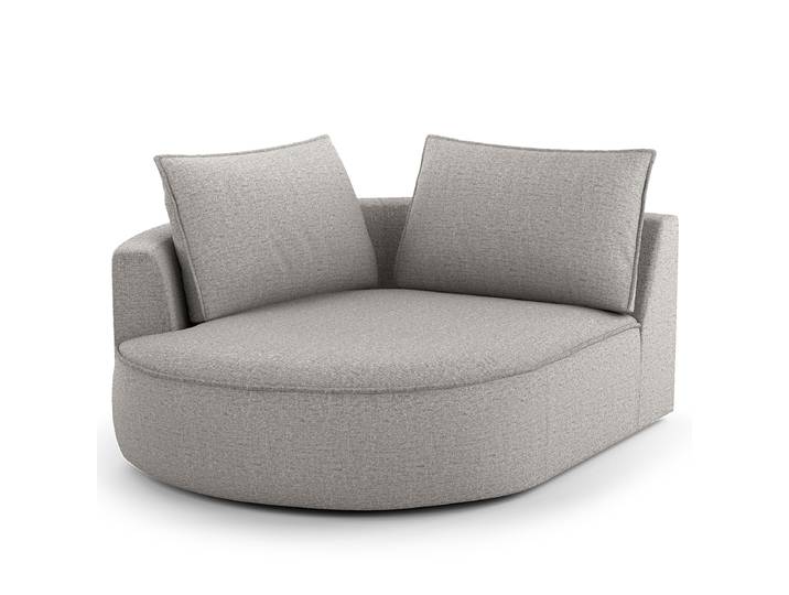 Modulottomane Grau/Hellgrau Chenille Buladi 126 x 154cm Ausrichtung links Glamour