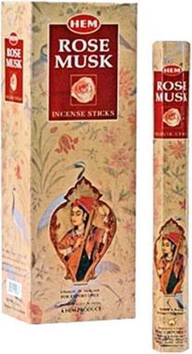 HEM Wierook Rose Musk Slof 6 pakjes met 120 stokjes