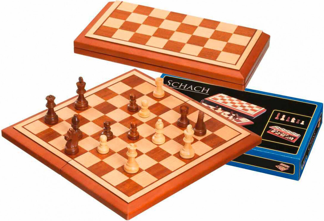 Philos Magnetische Houten Schaakset voor 2 Spelers