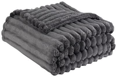 Shop Station Cozy Striped Soft Blanket For Bed & Sofa All Season Plush Throw Quilt black