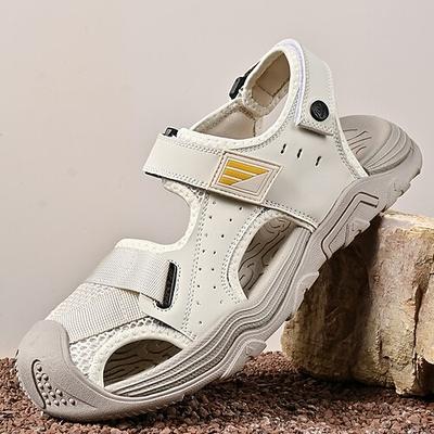 Herrensandalen - graue Wandersandalen mit Klettverschluss, leicht und bequem für Camping, Outdoor-Aktivitäten und Reisen