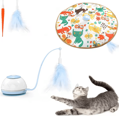 Inspire Curations ATUBAN TurboWand Interactive Motion Cat Toy sky Blue
