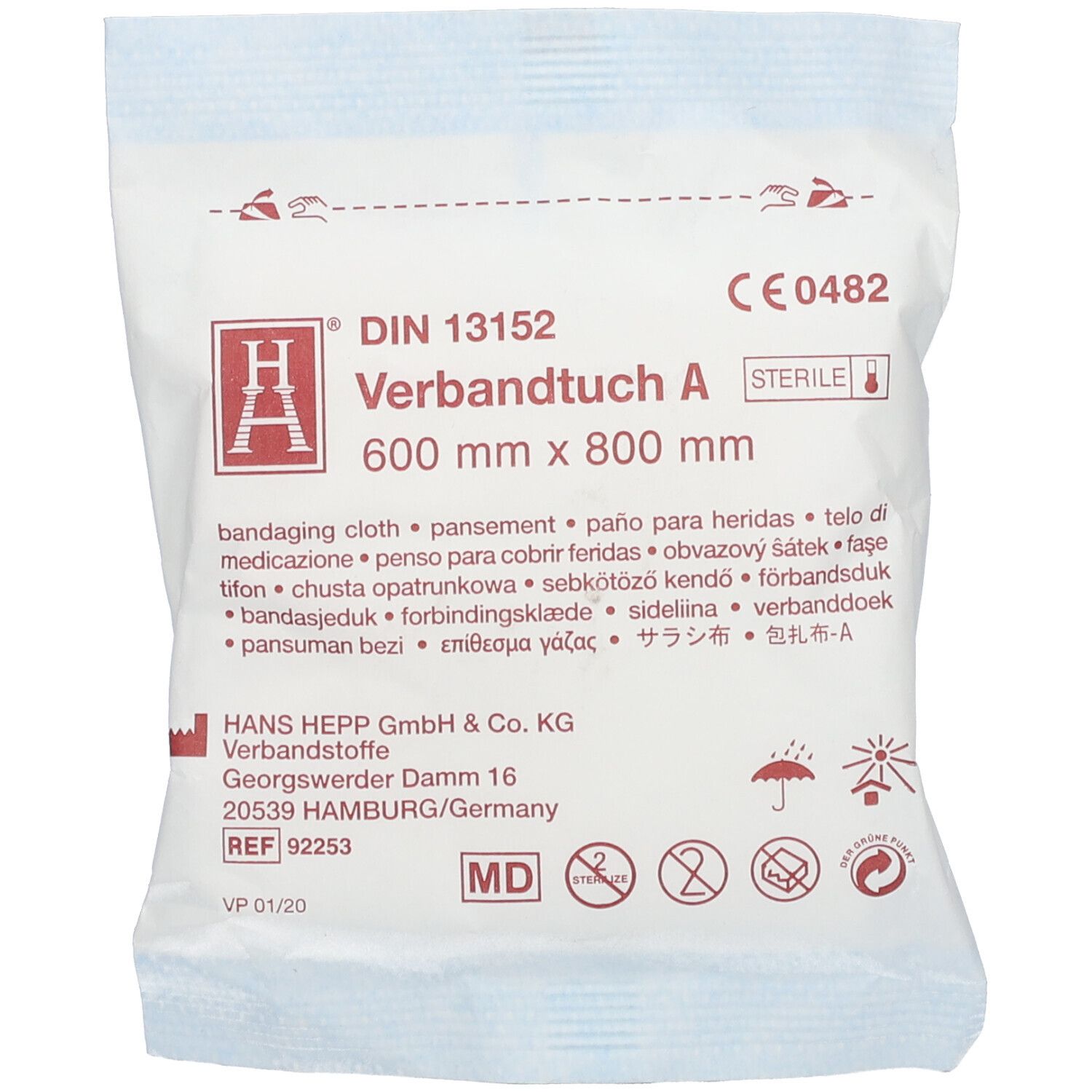 Brandwunden Verbandtuch 60x80cm steril 1 St Verband