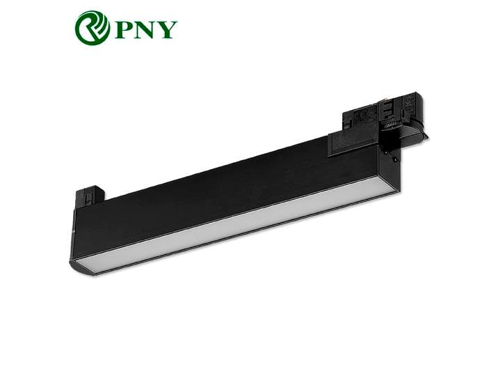 PNY 3 phases 4 fils LED longue piste lumière 20W 28W 36W LED éclairage sur rail longue Rail lampe plafond linéaire projecteur