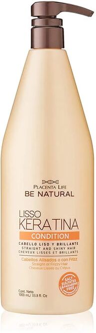 Be Natural Lisso Keratina Acondicionador Cabello Liso Y Brillante 1000 ml