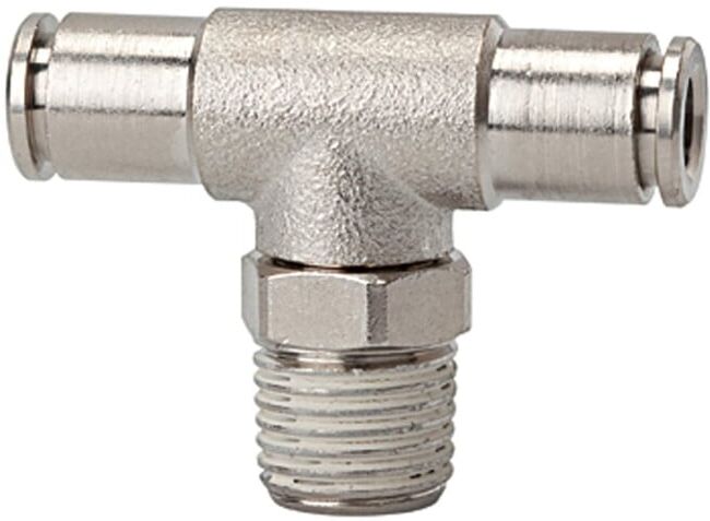 Riegler Raccord T métallique rotatif, R 1/8 a., Ø tuyau 6 (8855.018-6)