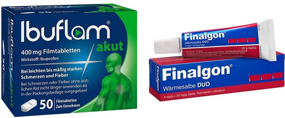 Ibuflam® akut (50 stk) und Finalgon Wärmesalbe Duo (20g) 1Pck