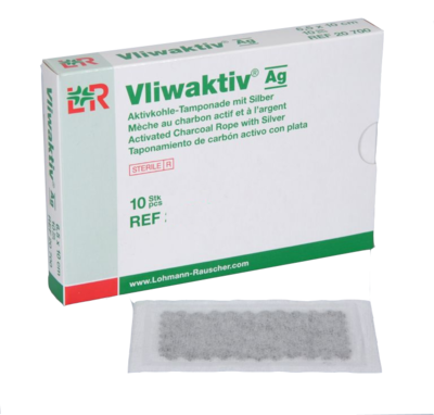 Lohmann & Rauscher GmbH & Co.KG VLIWAKTIV AG Aktivkohle Tampon.m.Silber 10x15 cm 10 St 04862827