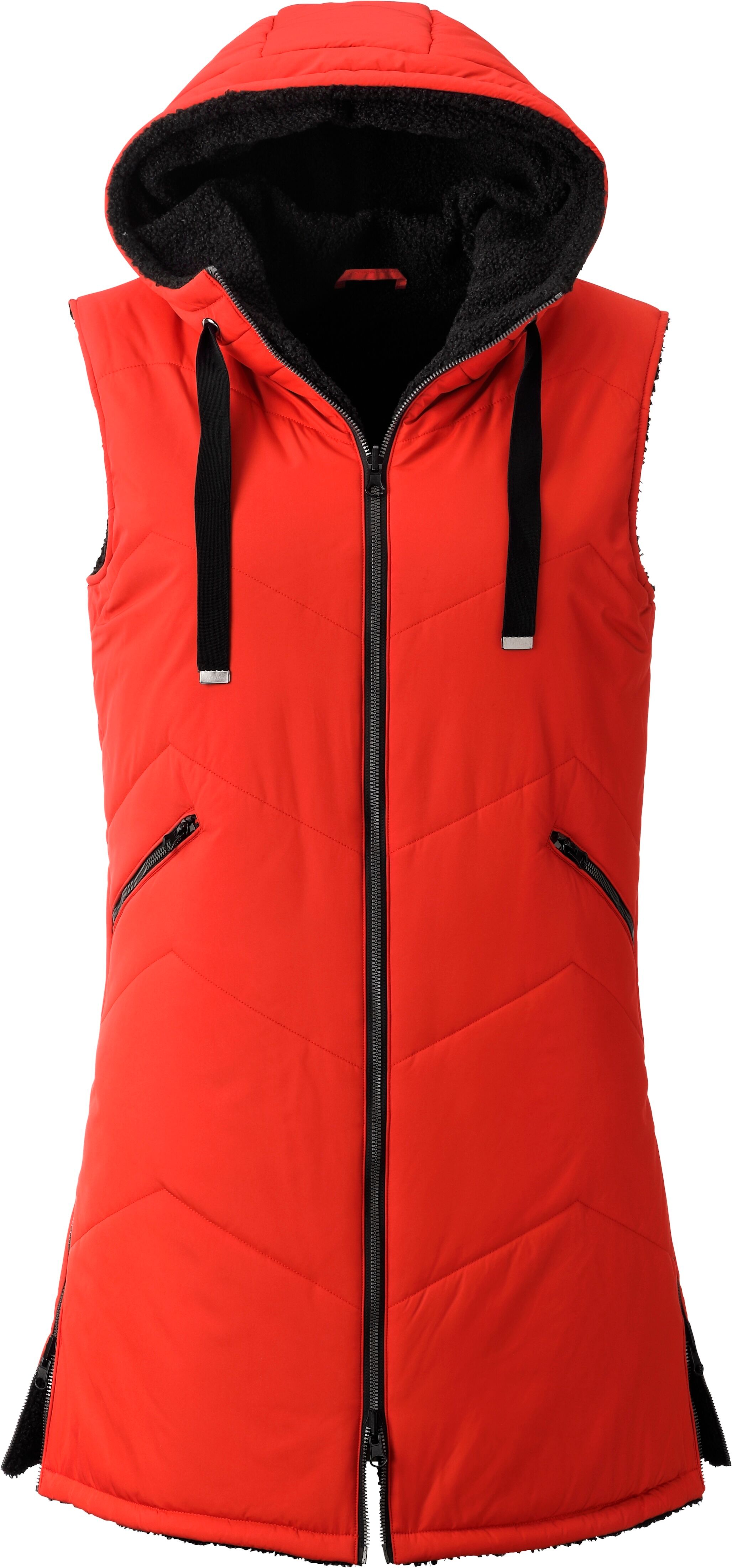 Steppweste LPO "Mascho", Damen, Gr. 44L, rot (poppy rot), Web, 100% Polyester, regular fit hüftbedeckend, Westen Steppweste, Wendeweste poppy rot 44L