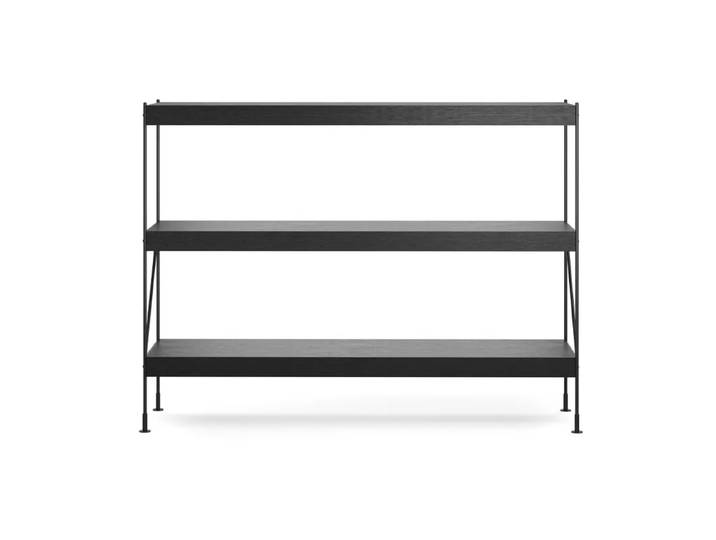 Audo Copenhagen Étagère Zet oak black stained, 1x3, black steel base