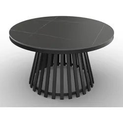 Couchtisch Pela Schwarz MDF rund