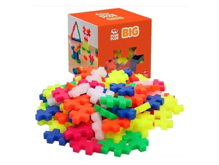 Plus-Plus 9603411 Creatieve bouwstenen, Big Neon Set, geniaal bouwspeelgoed, 100 delen