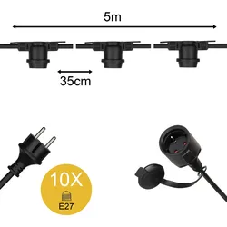Bailey | Stechkabel 5 Meter | 10 Lichter | IP44