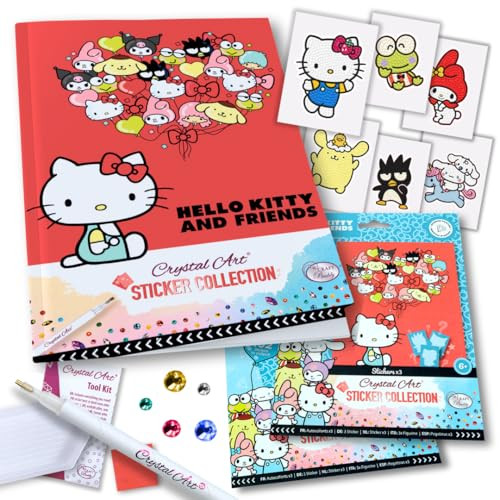 Craft Buddy Crystal Art Stickers met Hello Kitty en Vrienden Stickeralbum