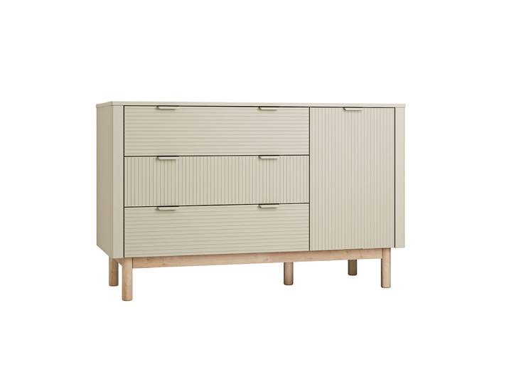 Commode 3 tiroirs 1 porte Pinio Miloo Champagne