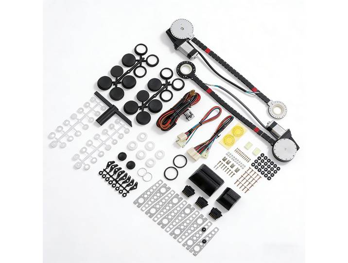 Kit de conversion de régulateur de lève-vitre électrique universel, avec câblage de commutateurs et matériel pour camion SUV à 2 portes
