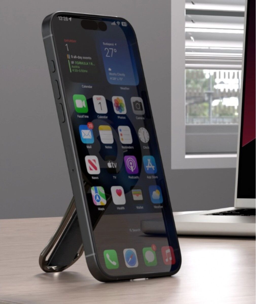 INF Support de téléphone avec anneau magnétique et sangle, rotation à 360° et pied de bureau à 180° Bronze