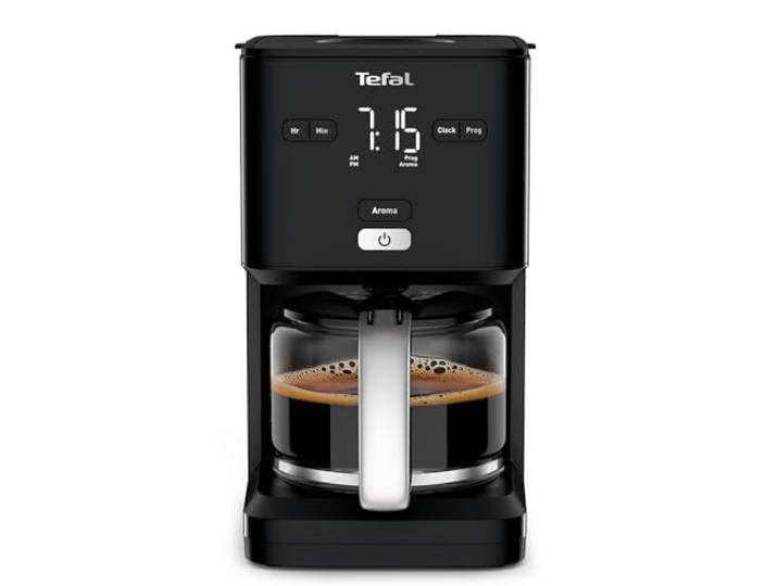 Tefal - Cafetière filtre Smart'n Light - Fonction Aroma - 1\,25 L - Noir Machine a café programmable avec départ différé 24h - Fonction Aroma pour intensité réglable - Capacité 15 tasses