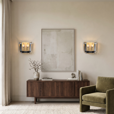 Solara Sconce   Layered Alabaster Wall Sconce   Brushed Gold / Warm White (3000k)   MOD LIGHTING