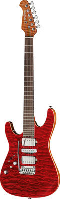 Harley Benton Fusion-IV HSH LH RW QRG Quilt Raspberry