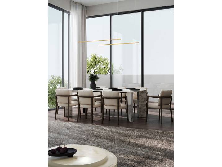 Suspension Brilla type C 161 x 140 x 7cm Doré/Doré Matériau : Métal Surface en métal : Doré Type de métal : Aluminium LED non-remplaçables