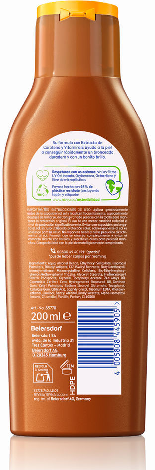 Nivea Sun Lait Carotte SPF6 200 ml
