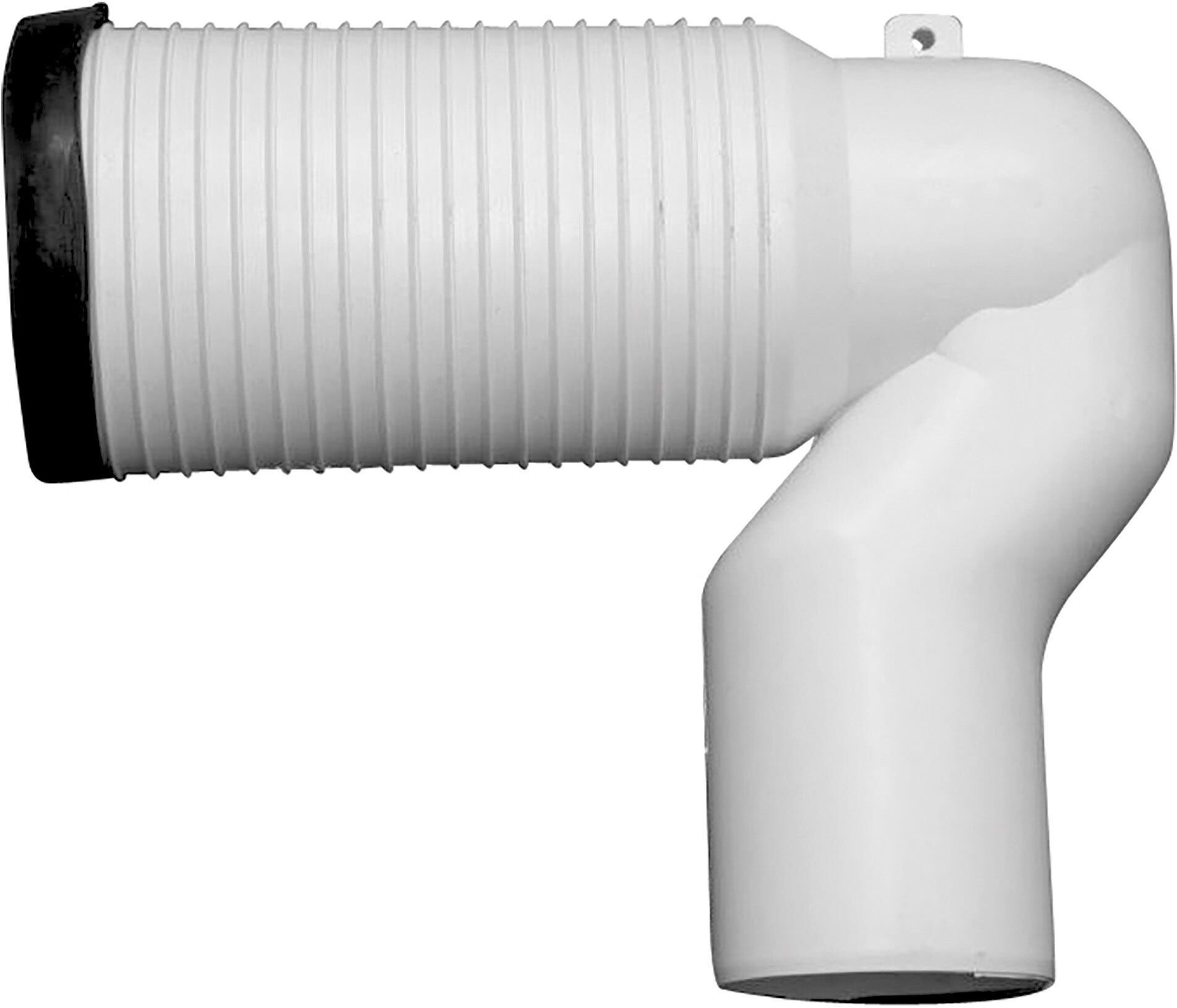 Mavea CURVA WC A CIGNO IN PP Ø 110 mm PROLUNGATA 20 cm CON MORSETTO TECNICO