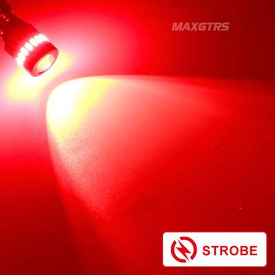 Inspired Living Canbus Error Free T10 LED Bulbs Flash Strobe W5W 12V Parking & Clearance Lights (2 Pack) red