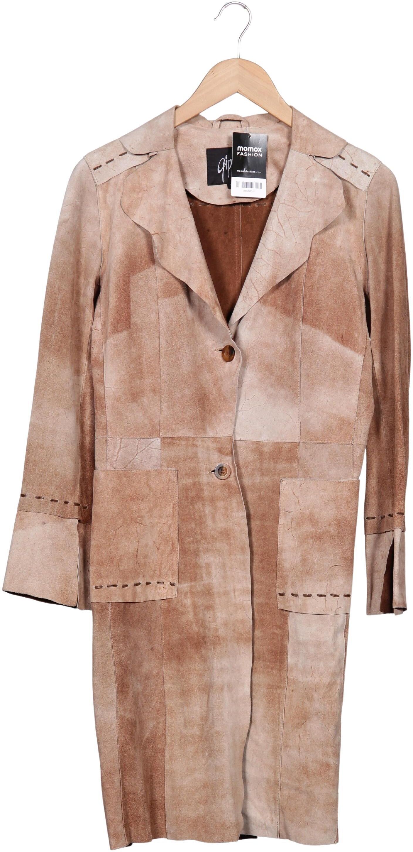 Gipsy Damen Mantel, Beige, Gr. S, Leder - Second Hand