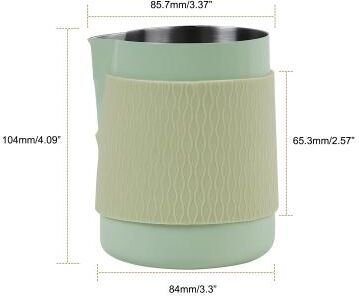 Inspire Select IKAPE Espresso Milk Pitcher V3 16.9 Fl Oz Handleless Milk Frothing Jug With Sharp Spout light Green