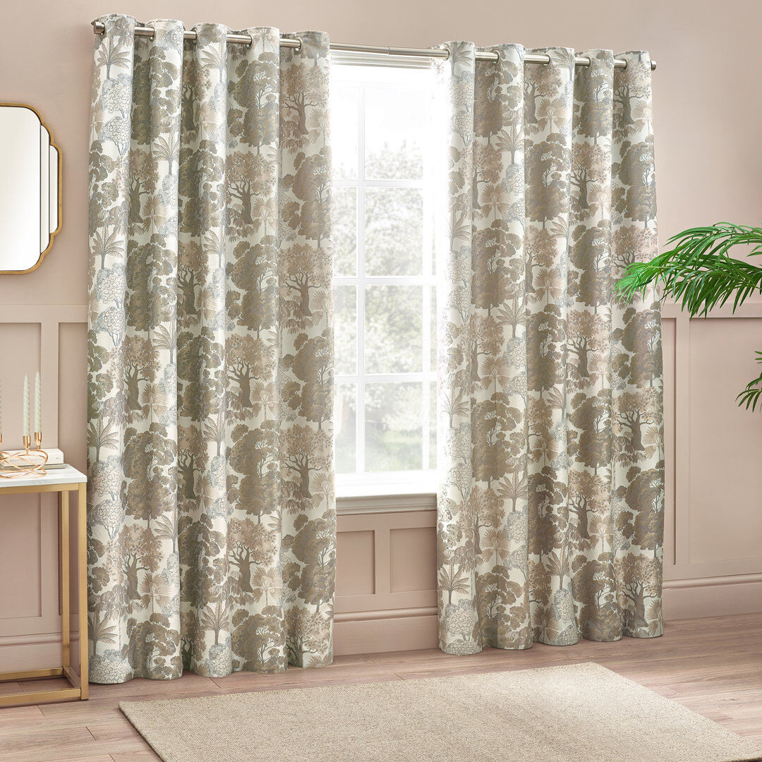 Wylder Jacquard Eyelet Curtains Natural 229 x 137 cm