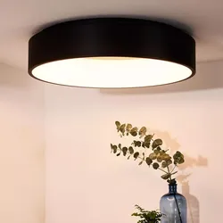 Lucide TALOWE LED Deckenleuchte Ø60 cm Schwarz 3000K dimmbar 42W