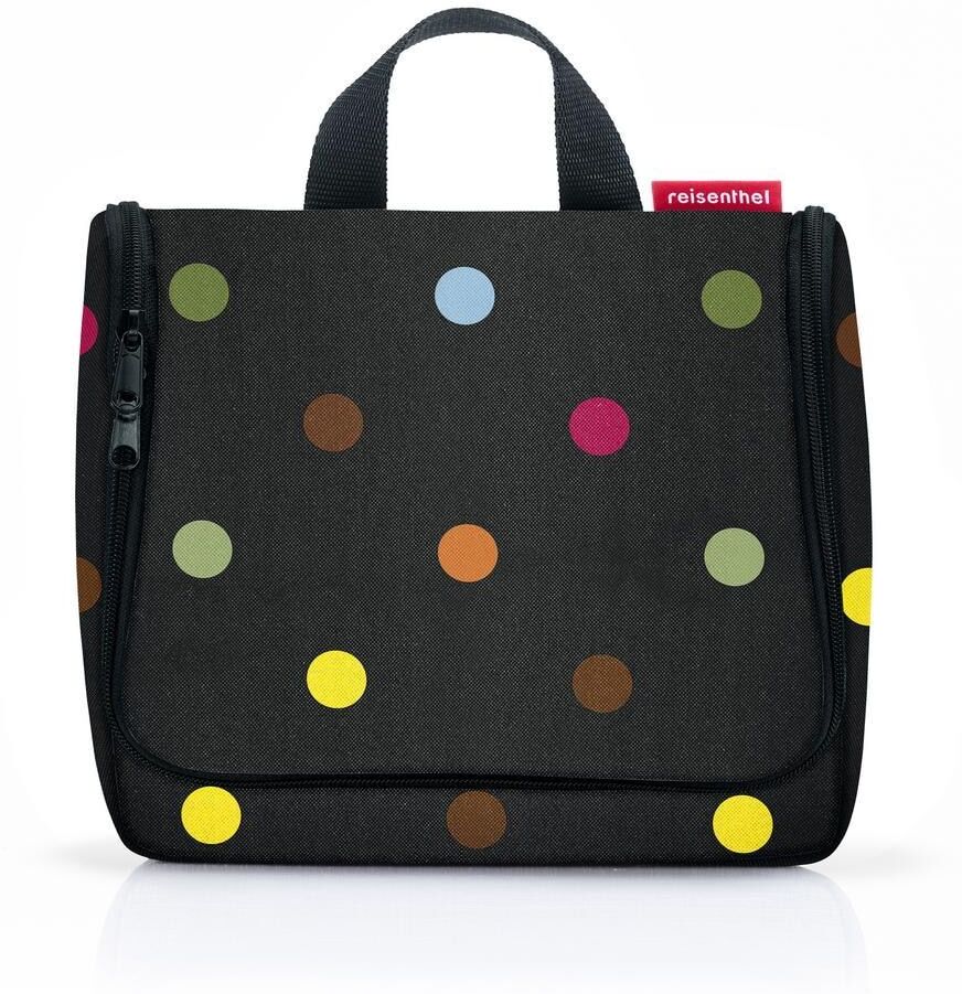 Kulturbeutel REISENTHEL "toiletbag", bunt (dots), B:20cm H:10cm T:23cm, Polyester, Taschen, Kulturbeutel, großes Hauptfach, Stecktaschen, Reißverschlusstaschen, Spiegel innen
