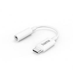 hama 00201524 Aux-Adapter USB-C – 3,5-mm-Klinke-Buchse, Weiß