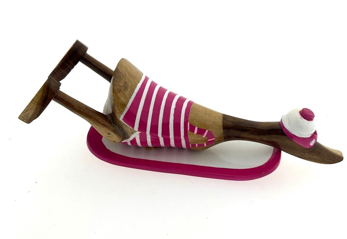 Kiayo Houten eend surfboard neon pink