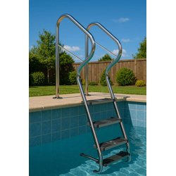 Eichenwald Poolleiter Modell 53 Treppenleiter mit Sicherheitsstufe Leiterlänge 1032mm 3 Stufen